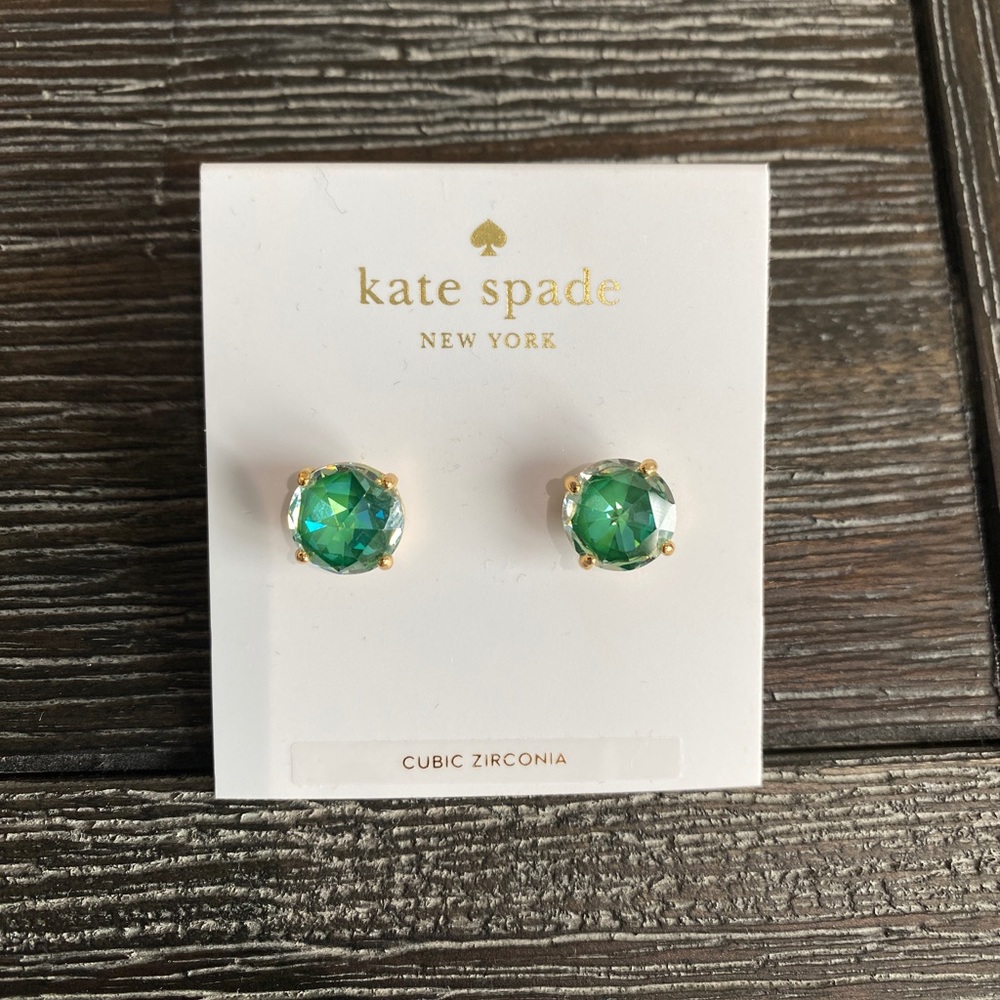 Kate Spade Green Emerald Stud Earrings